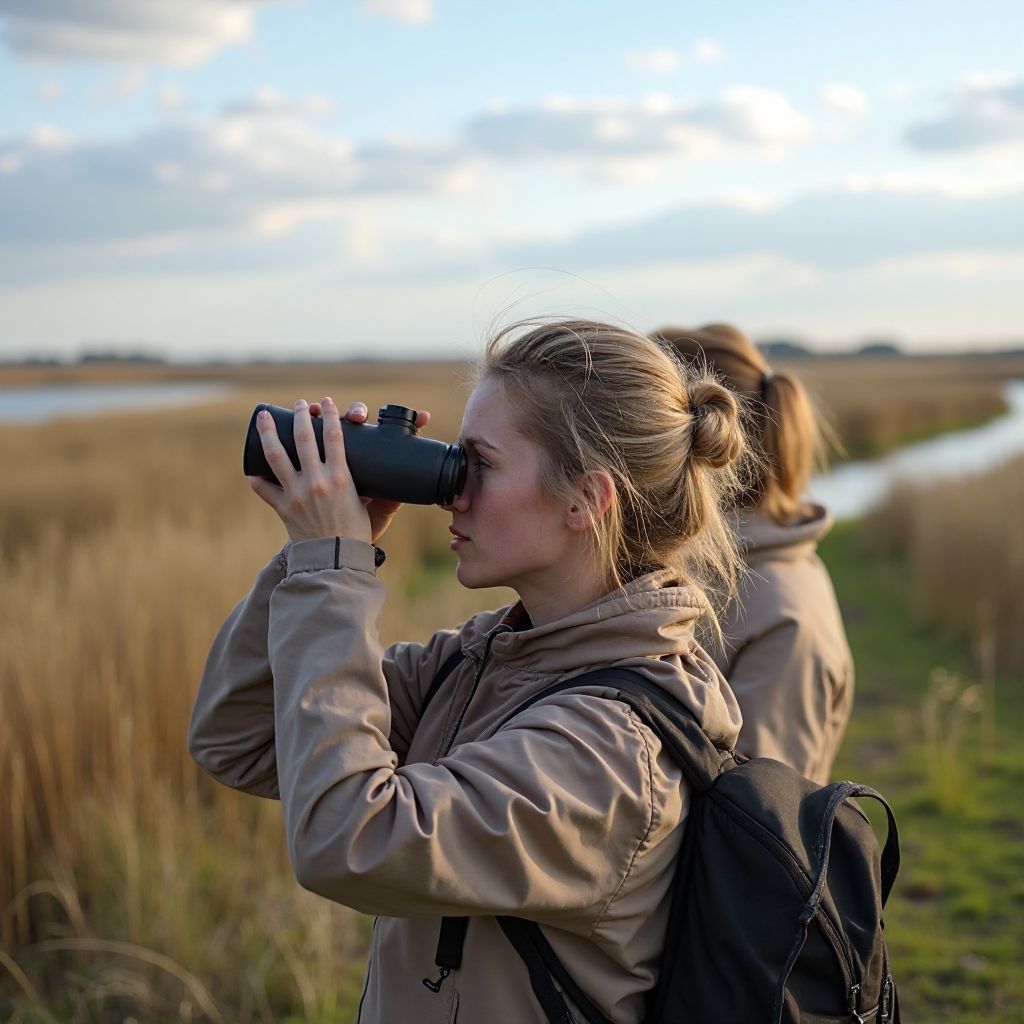 Vogelbeobachtung mit Fernglas