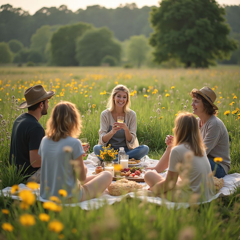 Picknick auf Naturwiese